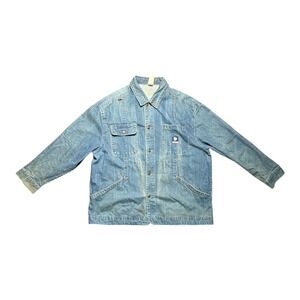 Vintage Y2K State Property‎ Denim Chore Coat Men's 2XL Distressed